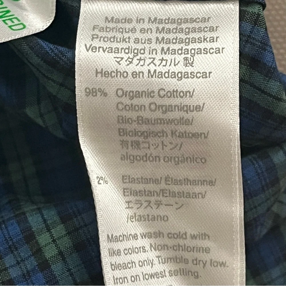 J. Crew Oxford Shirt Organic Cotton Plaid Check‎ Button Up NWT Stretch Men’s XS